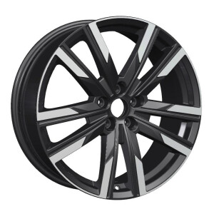 Khomen Wheels 1905 (GEELY MONJARO/ TUGELLA) BLF Черный глянцевый с полированной лицевой частью 7.5x19/5x108 ET46 D63.4